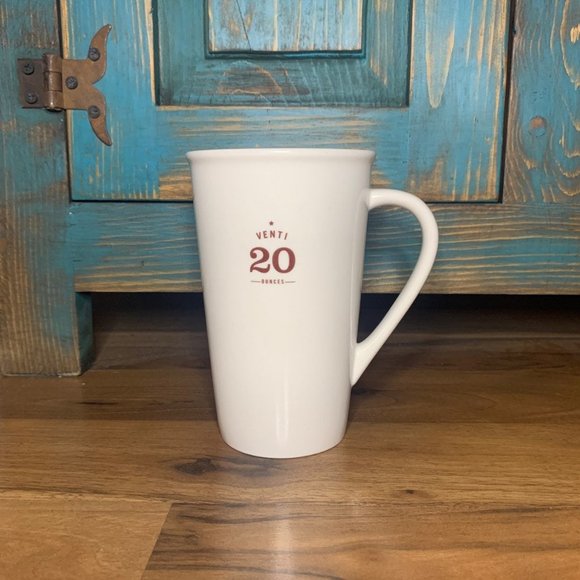 Starbucks 2010 Venti White Tall 20 Ounce Mug